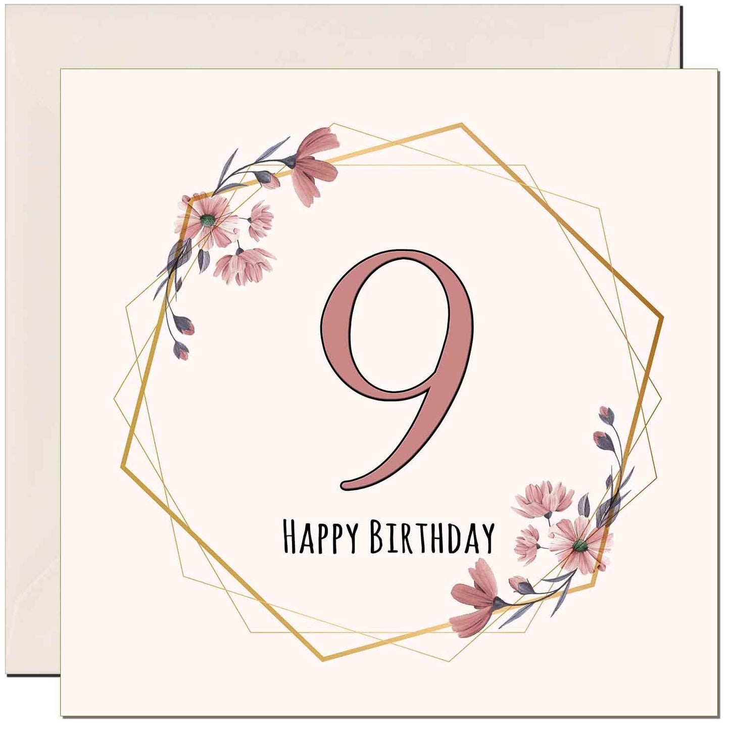 Floral Birthday Card for Women Elegant Beautiful