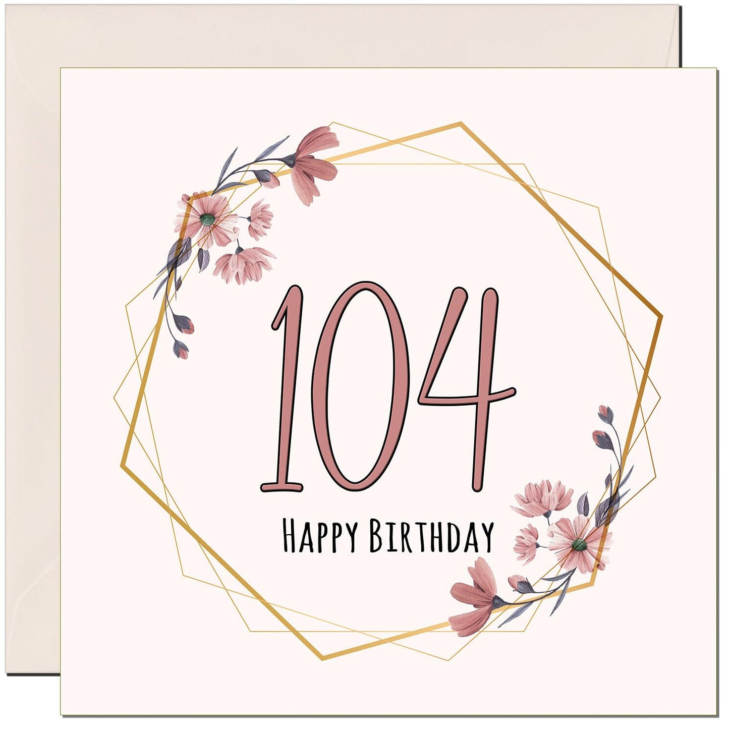 Floral Birthday Card for Women Elegant Beautiful