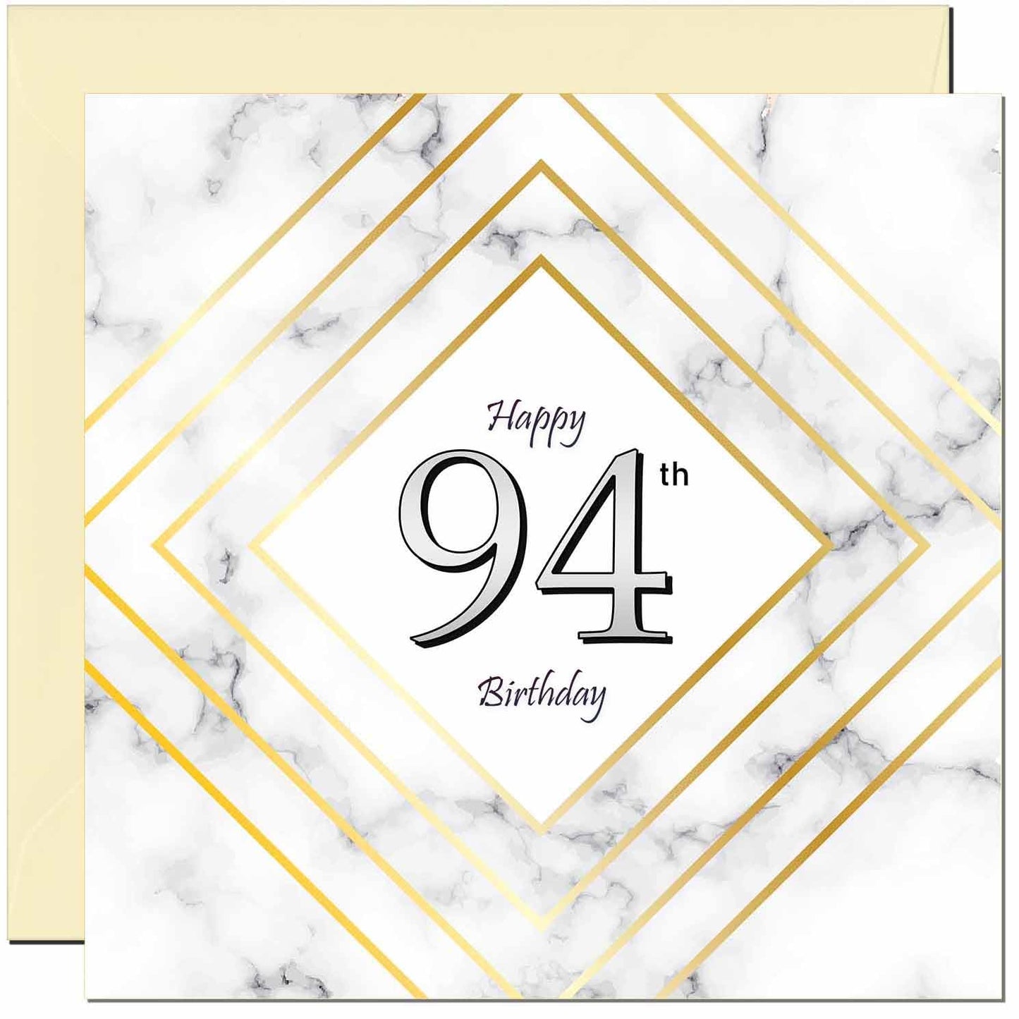 Birthday Card for Men Women - White Marble Gold - Birthday Cards for 59 year old Man FIfty Nine, Fifty Ninth Dad Grandad Grandpa Uncle Bday Gift Nan Mum Aunt