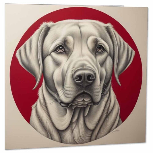 Labrador Greeting Birthday Card Labrador illustration drawing art 145 x 145mm