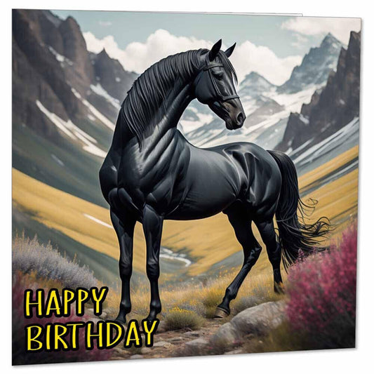 Horse Birthday Card - Equestrian Horses Greeting Card 145 x 145mm