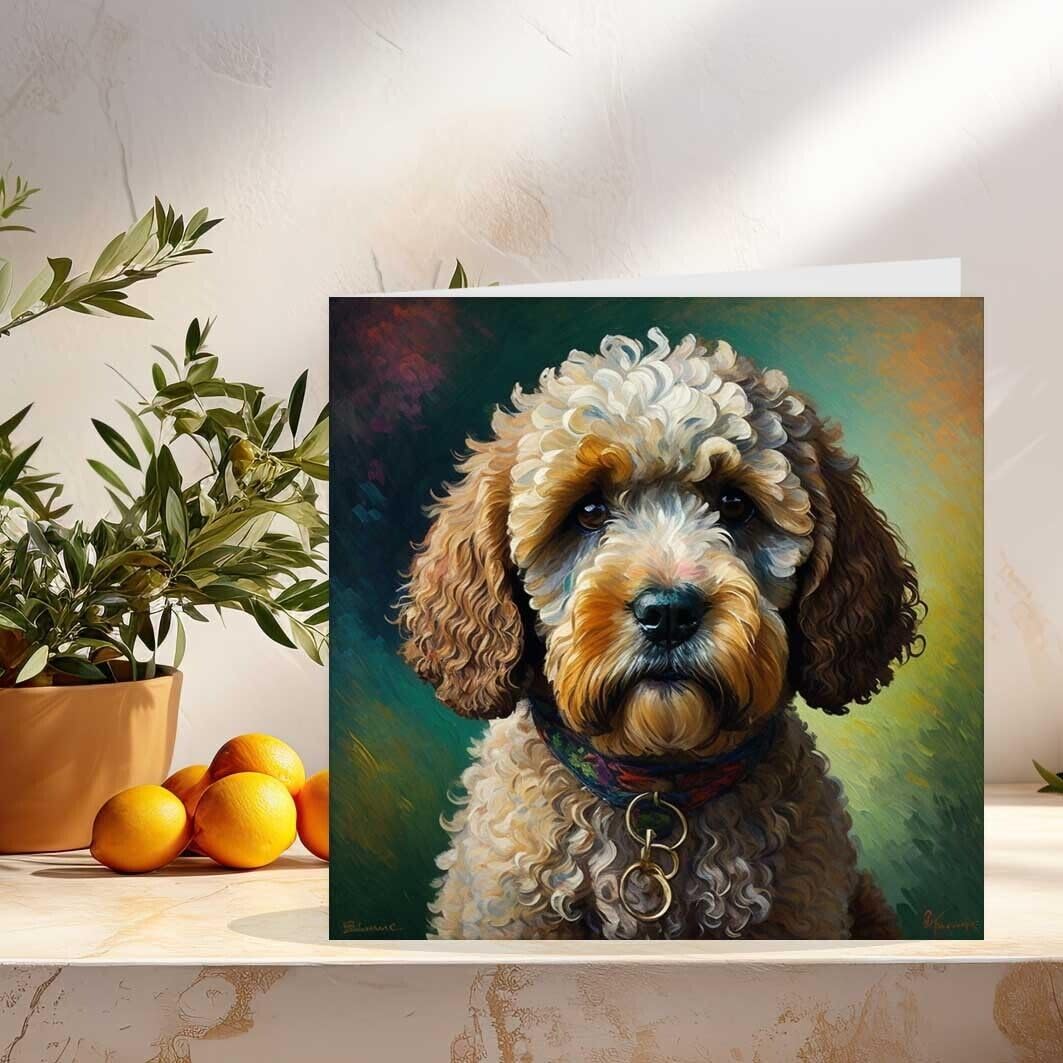 Cockapoo Greeting Card - Cockapoo Painting 145mm x 145mm