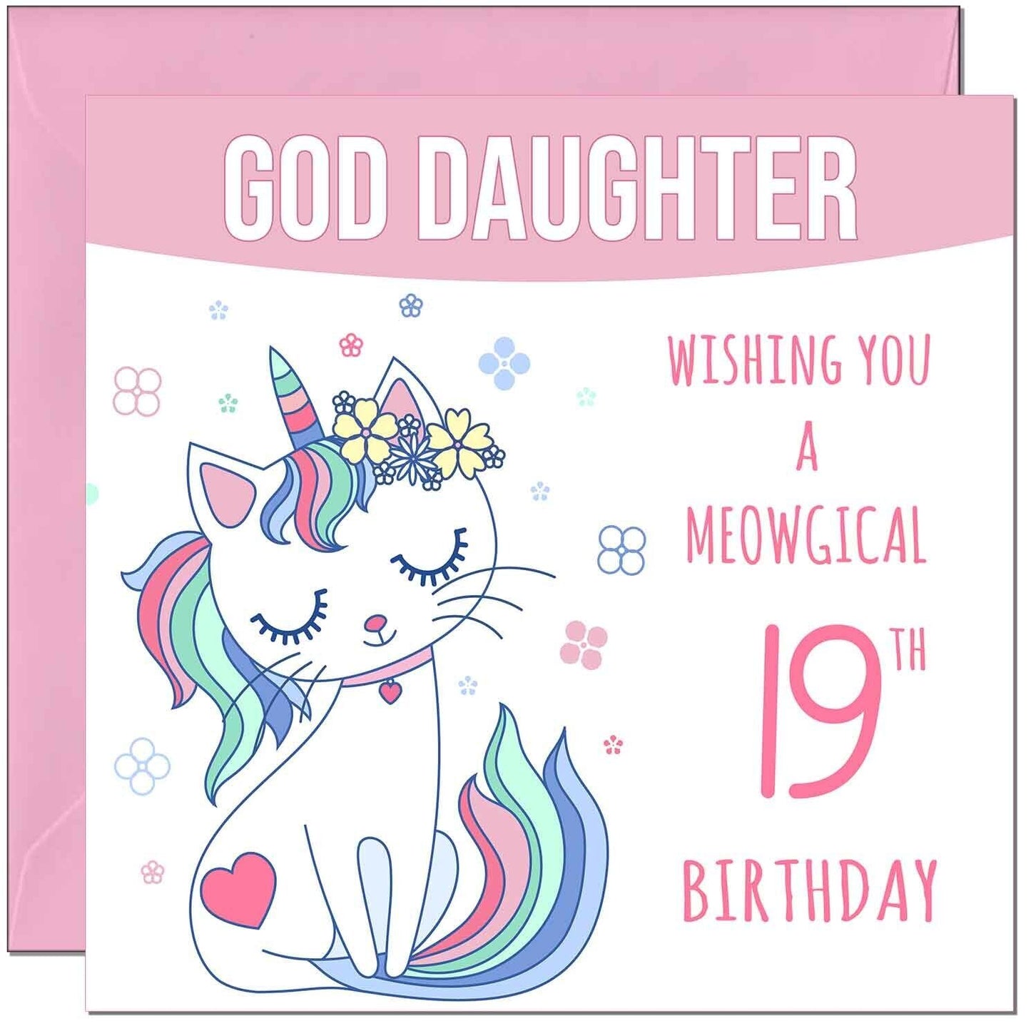 God Daughter Birthday Card - Meowgical Funny Cat