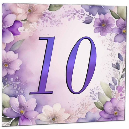 Birthday Card for Women - Purple Floral 80th Birthday Cards for year old woman Ladies Grandma Nan Aunt Mum Sister Mom Friend