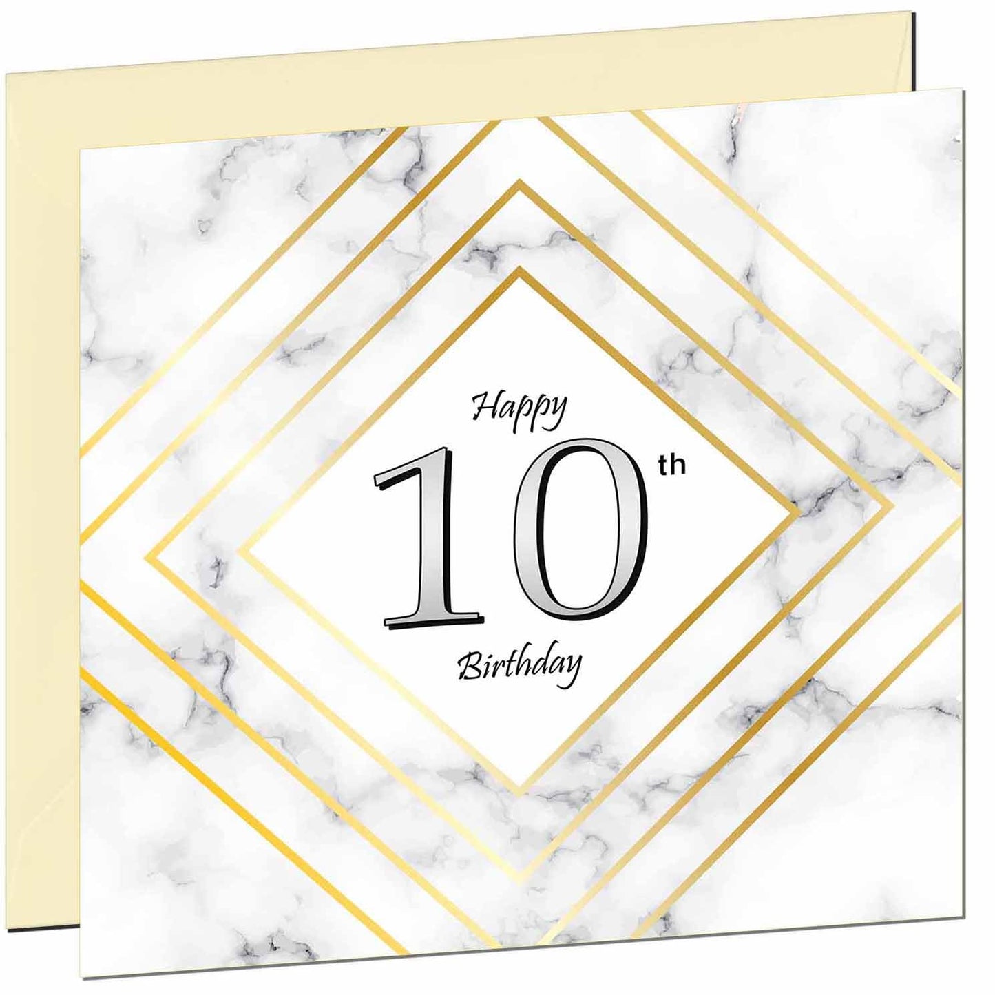 Birthday Card for Men Women - White Marble Gold - Birthday Cards for 59 year old Man FIfty Nine, Fifty Ninth Dad Grandad Grandpa Uncle Bday Gift Nan Mum Aunt