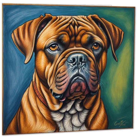 Dogue de Bordeaux Greeting Card - Painting Art 145mm x 145mm