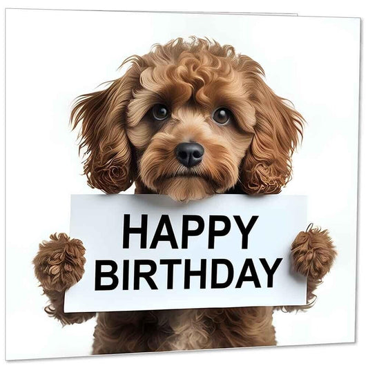 Happy Birthday Cavapoo Card Cute Dog Birthday Card 145mm x 145mm