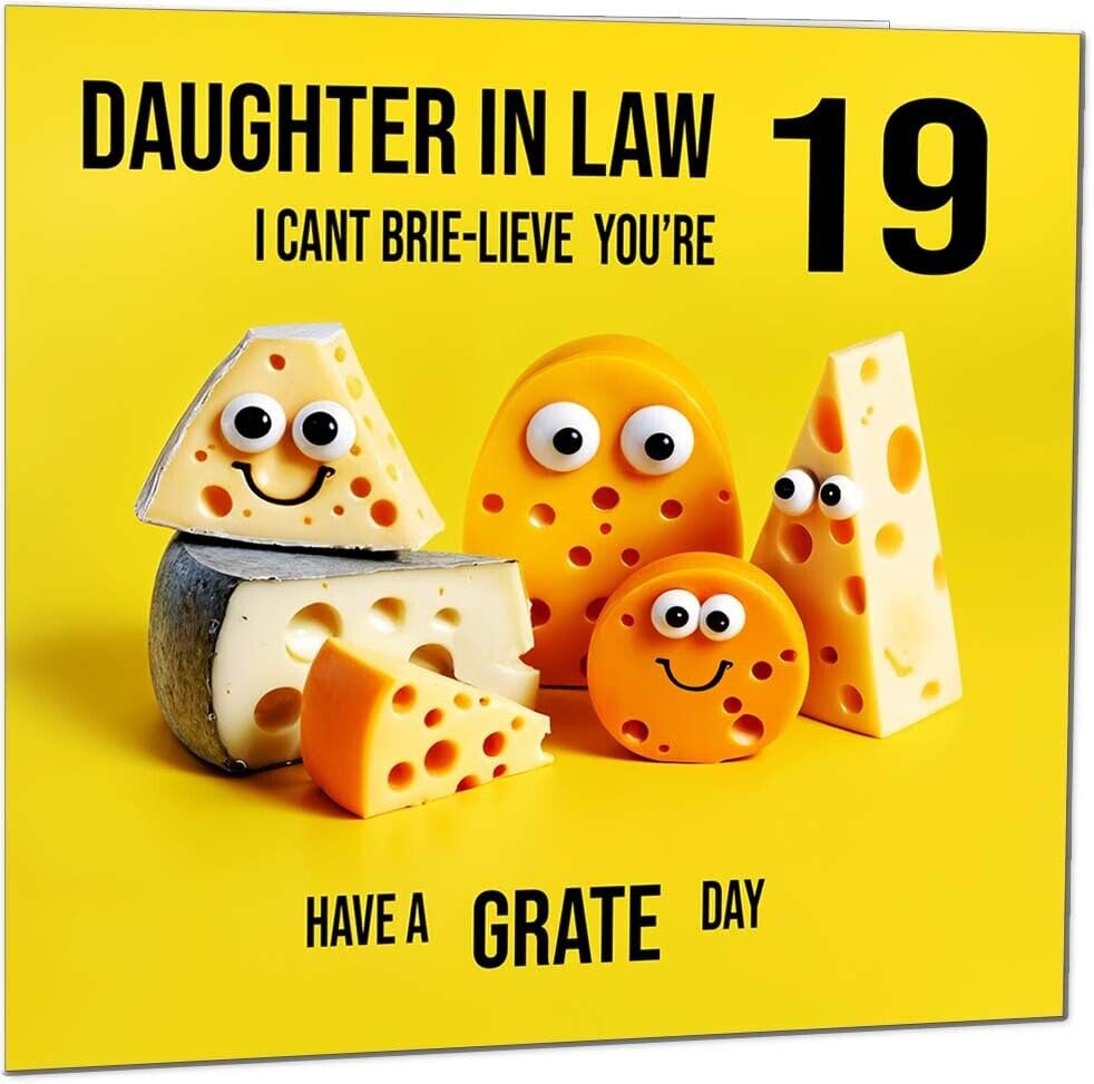 Daughter in Law Birthday Card - Cheese Pun Funny Daughter in Laws