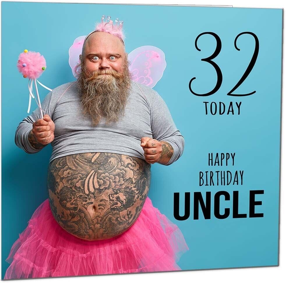 Uncle Funny Birthday Card - Bearded Man Joke Funny Uncles