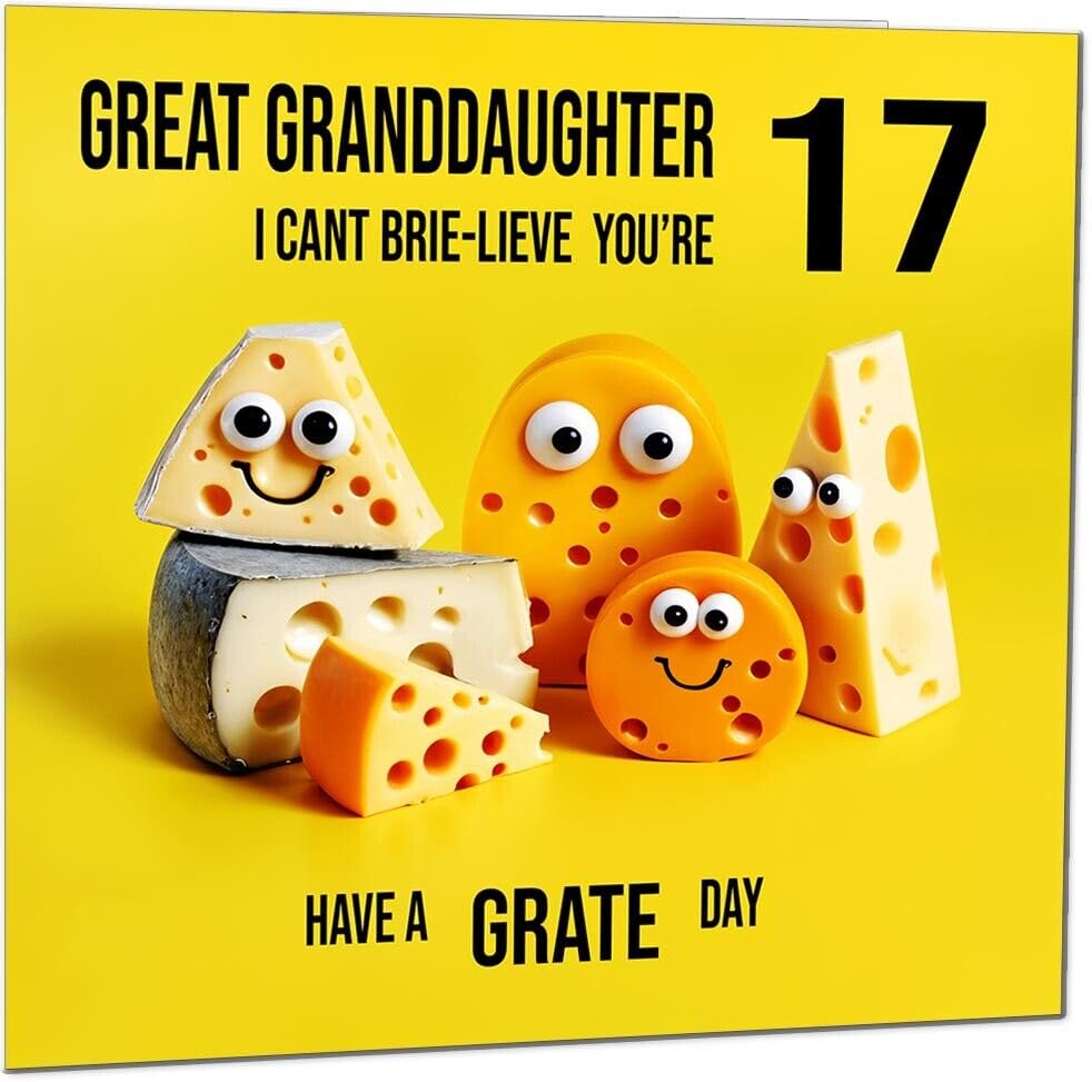 Great Granddaughter Birthday Card - Cheese Pun Funny Great Granddaughers