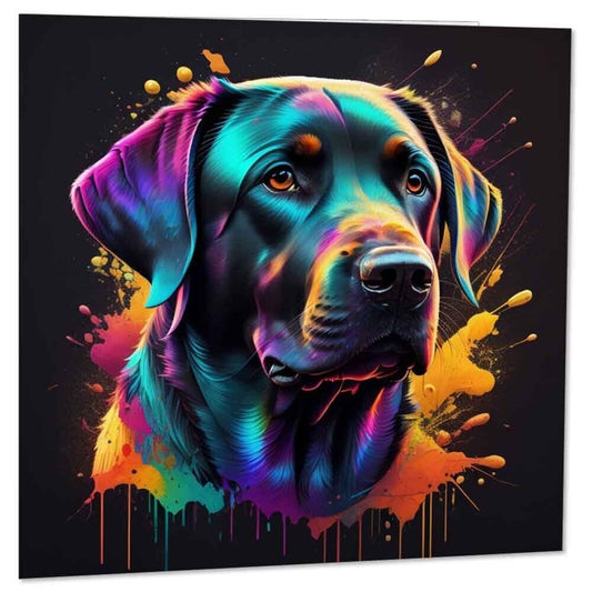 Black Labrador Dog Greeting Card Birthday Card - 145mm x 145mm Square