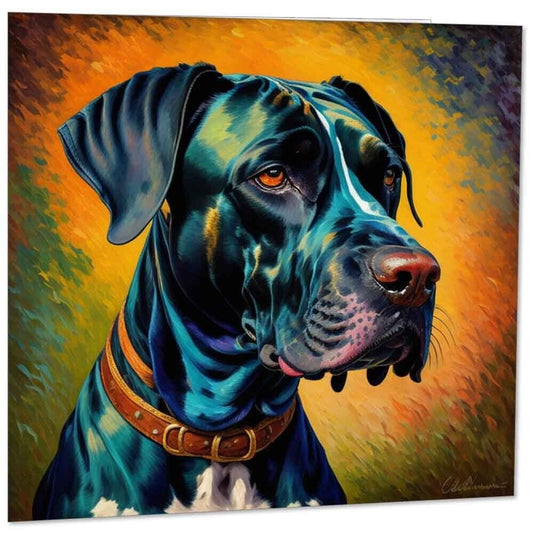 Great Dane Greeting Card - Dog illustration 145mm x 145mm