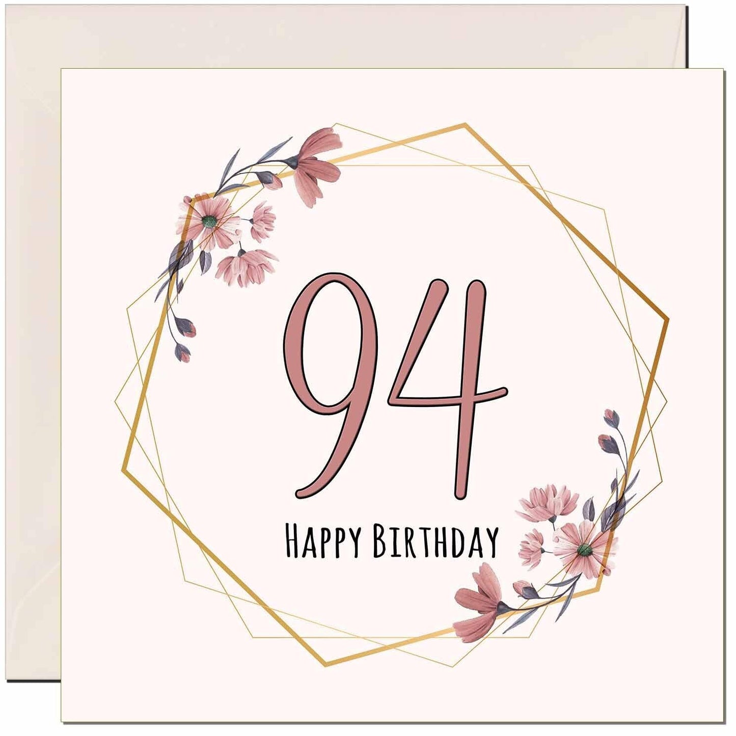 Floral Birthday Card for Women Elegant Beautiful