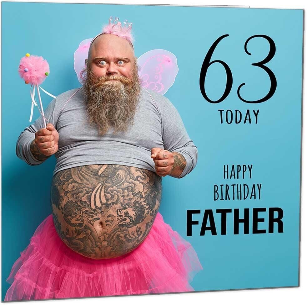 Dads Funny Birthday Card - Bearded Man Joke Funny Father