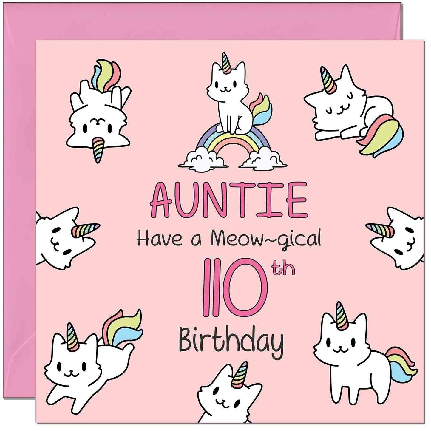 Auntie Birthday Card - Funny Cat Cute Aunty Aunt