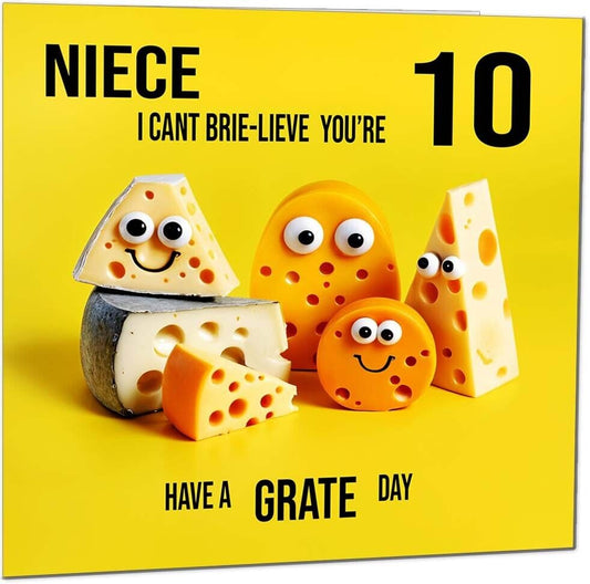 Niece Birthday Card - Cheese Pun Funny Niece's
