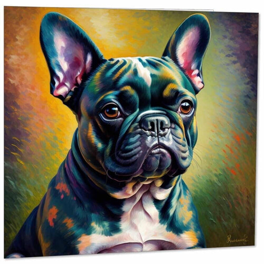 French Bulldog Greeting Card - Impressionism Art 145mm x 145mm