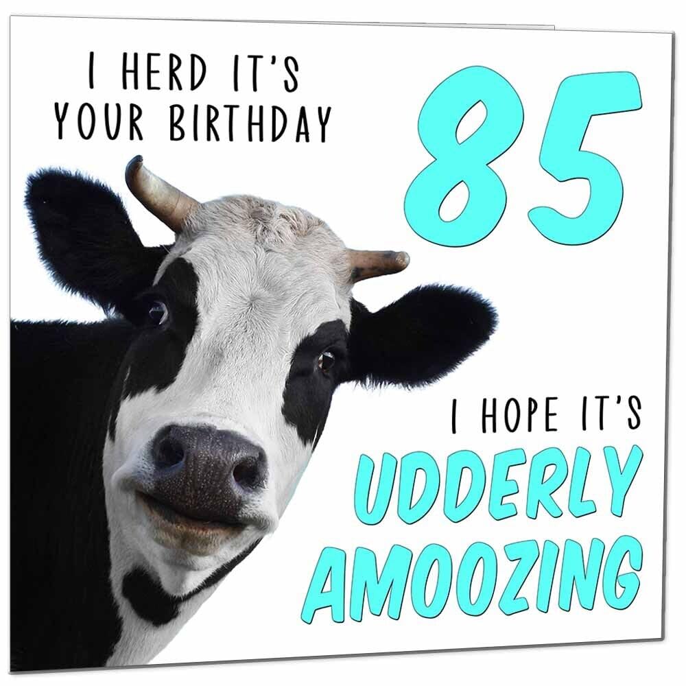 Birthday Card for Men Women Cow Pun Funny