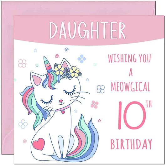 Daughter Birthday Card - Meowgical Funny Cat