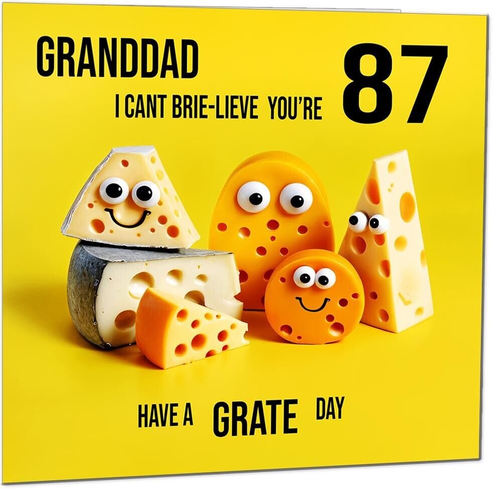 funny Birthday Card for Granddad - Cheese Pun Funny Granddad
