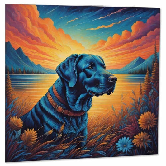 Labrador Painting Greeting Birthday Card Labrador illustration art 145 x 145mm