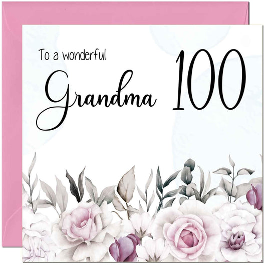 Grandma Birthday Card Floral Elegant Grandmothers