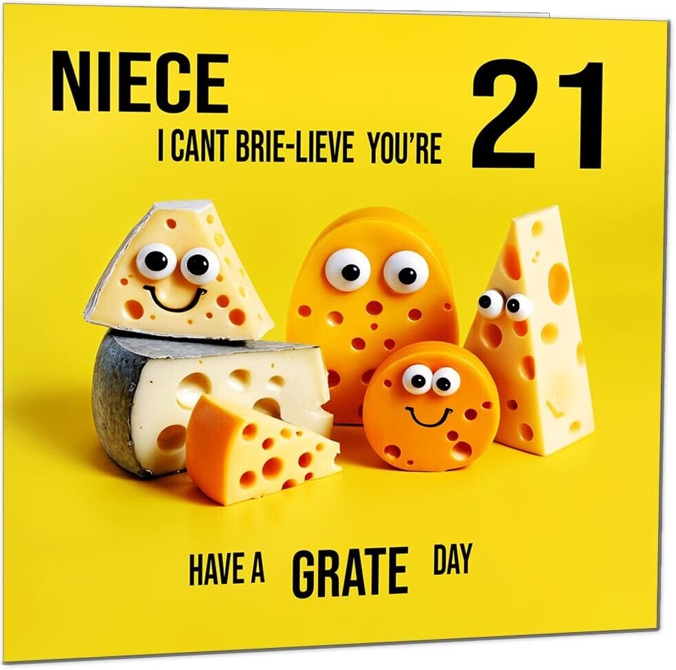 Niece Birthday Card - Cheese Pun Funny Niece's