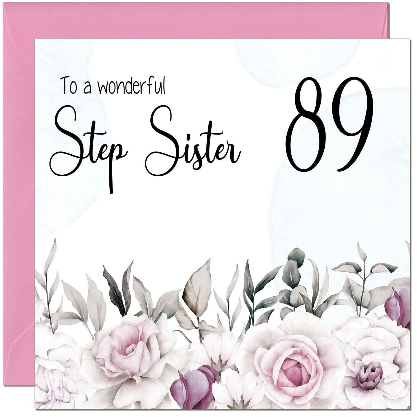 Step Sister Birthday Card Floral Elegant Step Sisters