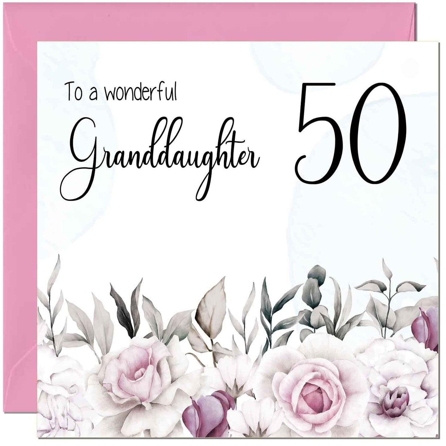 Granddaughter Birthday Card for Granddaughter Floral Elegant
