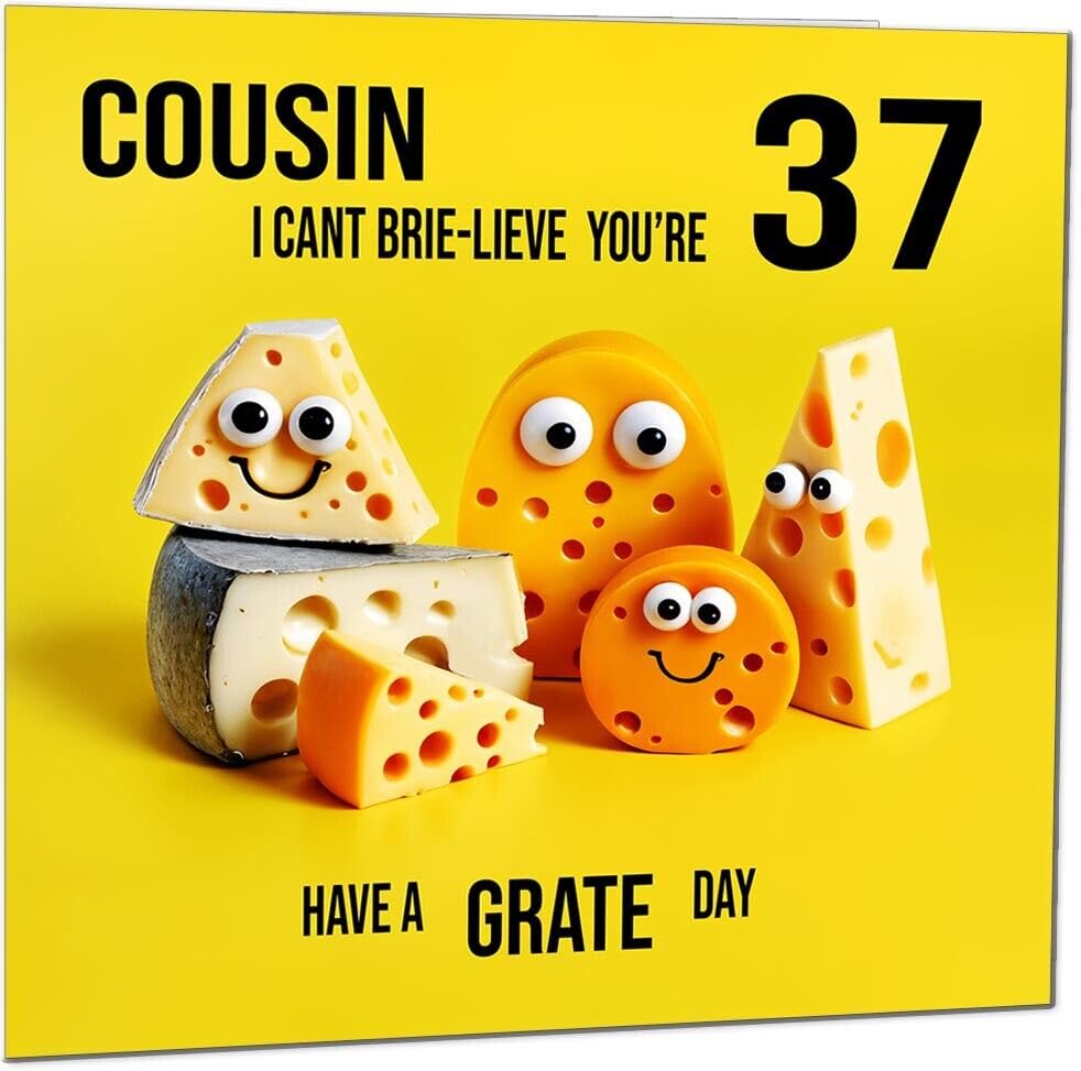 Cousin Birthday Card - Cheese Pun Funny Cousins