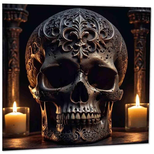 Skull Gothic Greeting Card Candles 145mm x 145mm