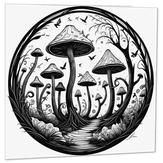 Gothic Toadstools Greeting Card Mushrooms 145 x 145mm