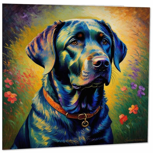Labrador Retriever Greeting Card Animal Impressionist Art 145mm x 145mm