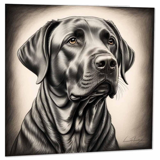 Labrador Dog Drawing Sketch Greeting Birthday Cards 145 x 145mm