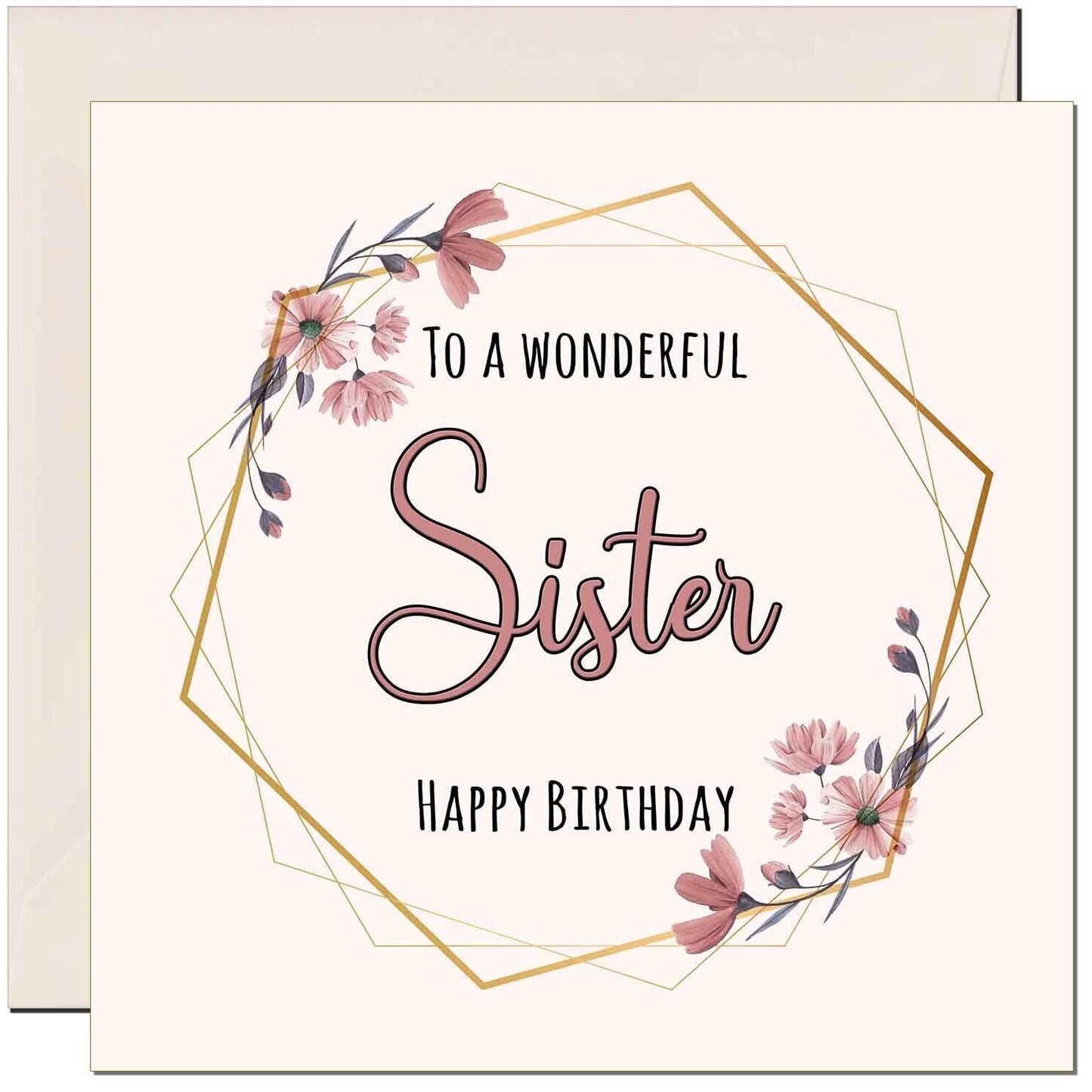 Floral Birthday Card for Women Elegant Beautiful