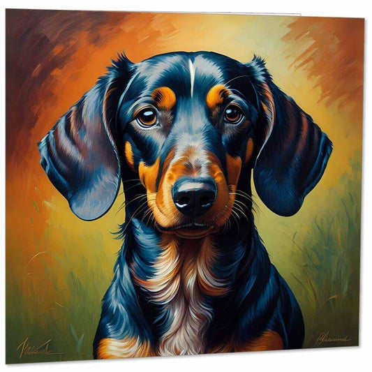 Dachshund Portrait Greeting Card 145mm x 145mm