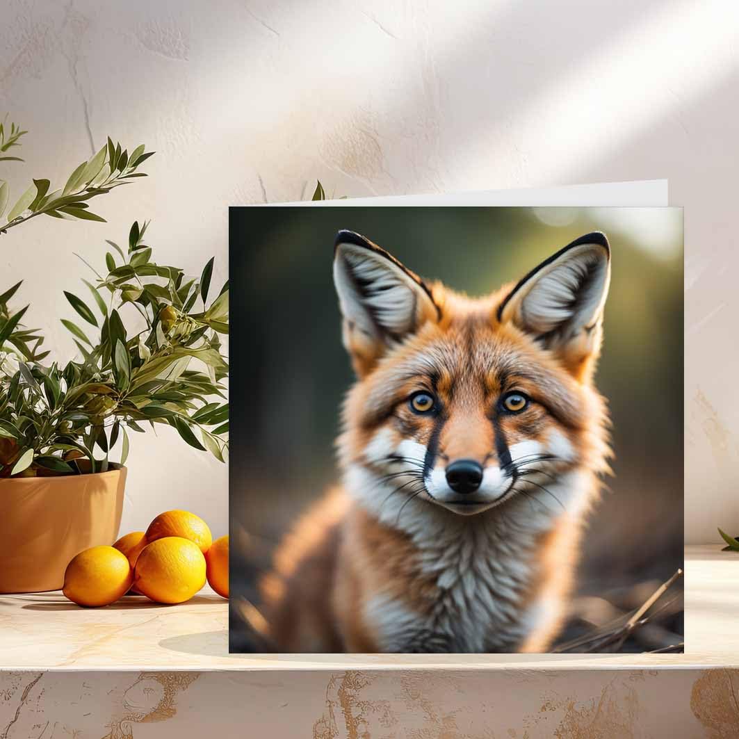 Fox Birthday Card Cute Fox Greeting Card 150mm x 150mm