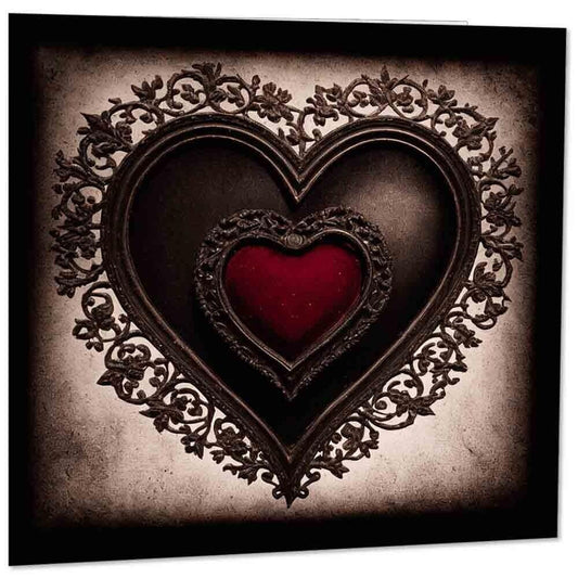 Gothic Love Heart Greeting Card 145mm x 145mm