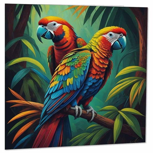 Parrot Greeting Card Parrots Birthday Card 145 x 145mm