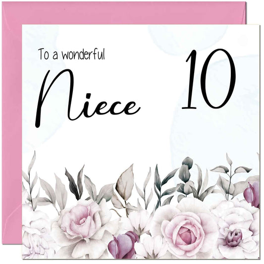 Niece's Birthday Card for Niece Floral Elegant