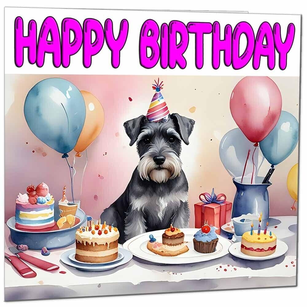 Miniature Schnauzer Dog Birthday Card