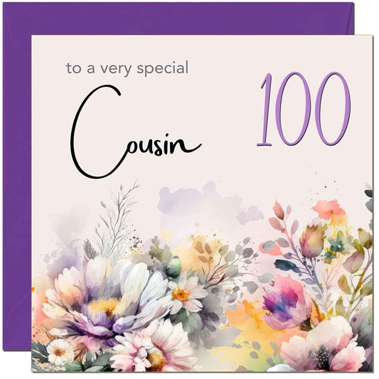 Cousin Birthday Card - Purple Floral Cousin's