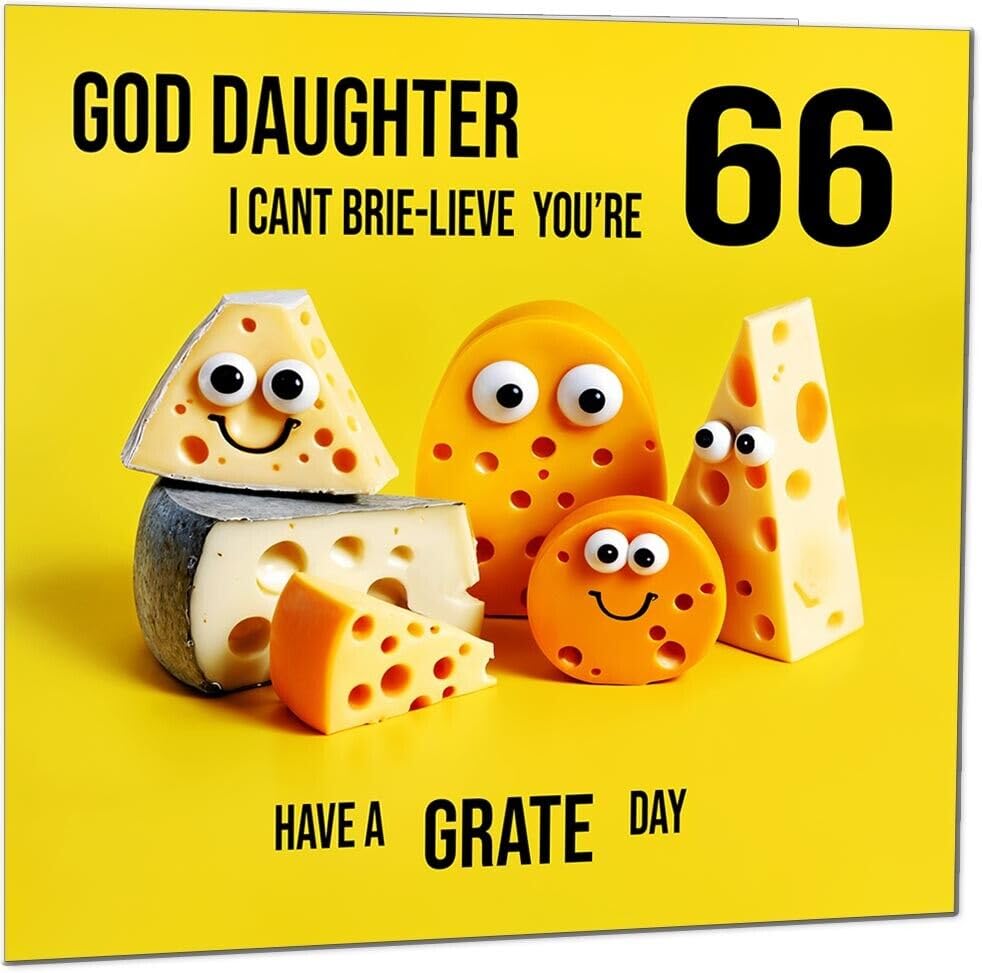 God Daughter Birthday Card - Cheese Pun Funny God Daughters