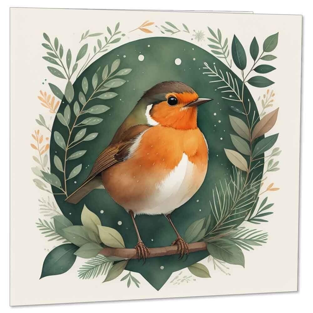 Robin Christmas Card - Festive Xmas Cards 145 x 145mm