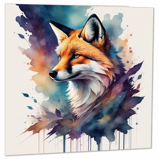 Fox Watercolour Greeting Card Fox Card 145 x 145mm