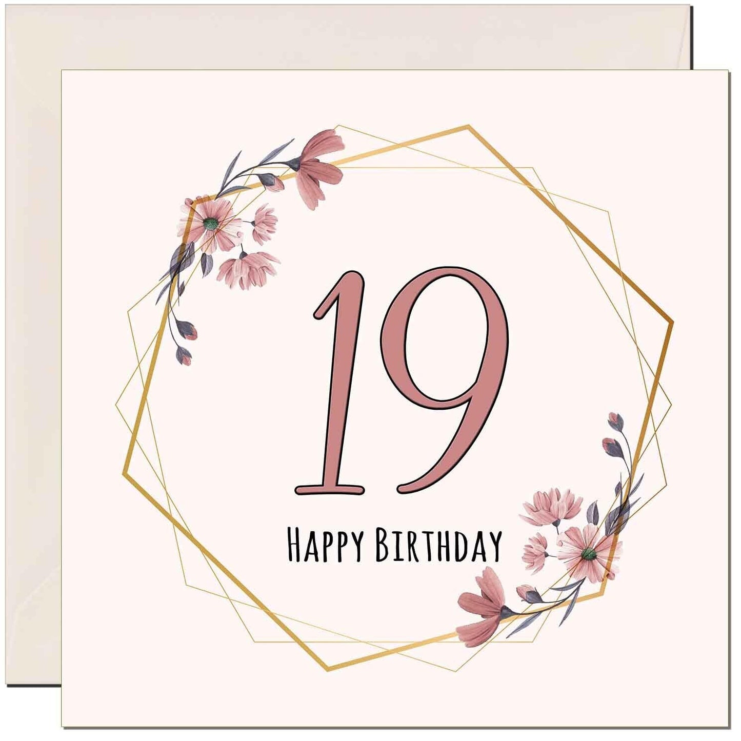 Floral Birthday Card for Women Elegant Beautiful