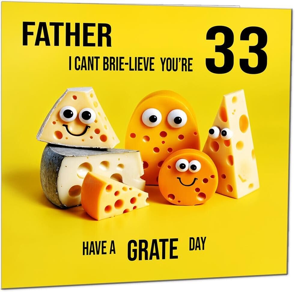 Father funny Birthday Card for Dad - Cheese Pun Funny Dad