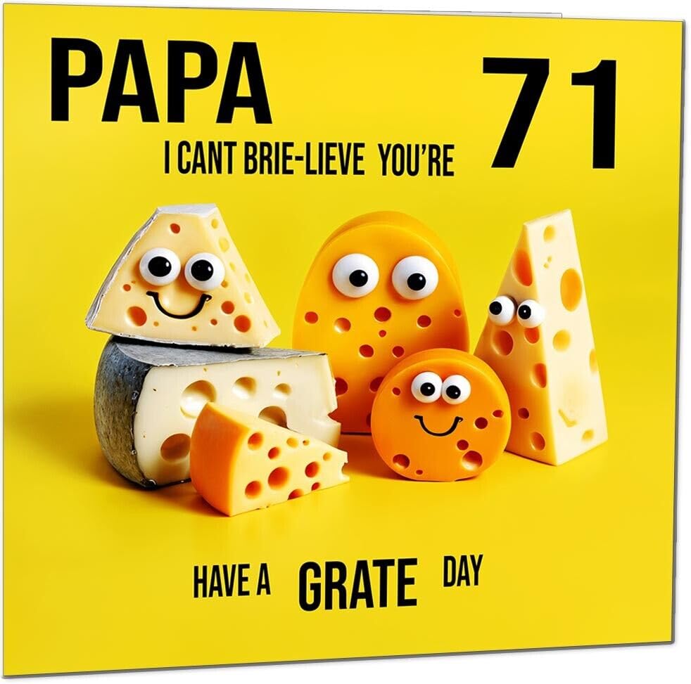 Papa funny Birthday Card for Papa - Cheese Pun Funny Papa's