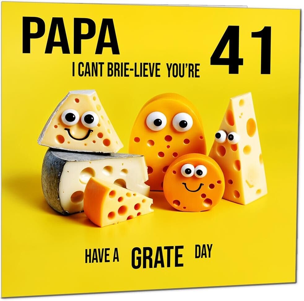 Papa funny Birthday Card for Papa - Cheese Pun Funny Papa's