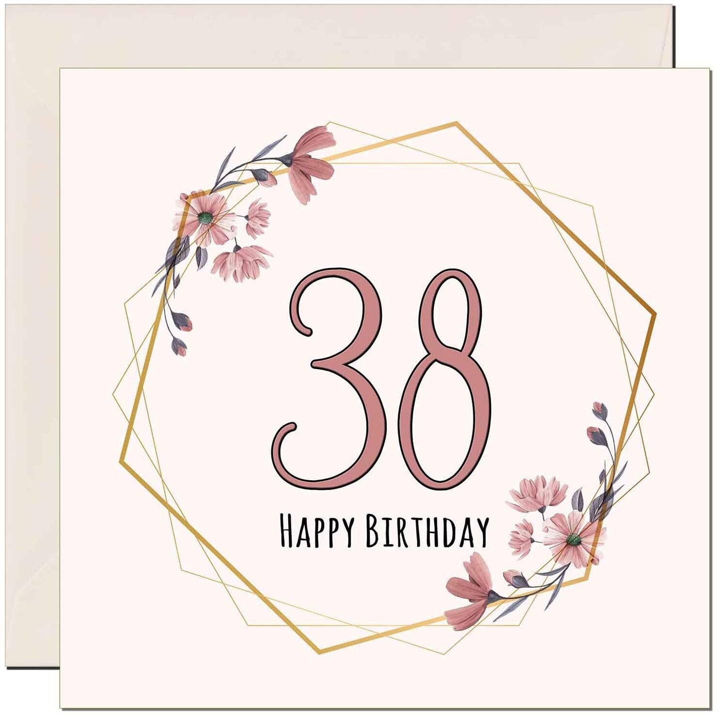 Floral Birthday Card for Women Elegant Beautiful